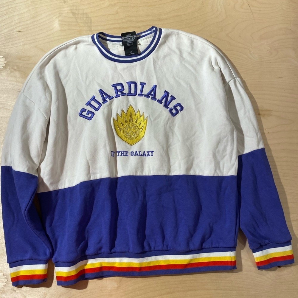 Marvel Guardians Crewneck Sweater - White and Blue Large (PA)